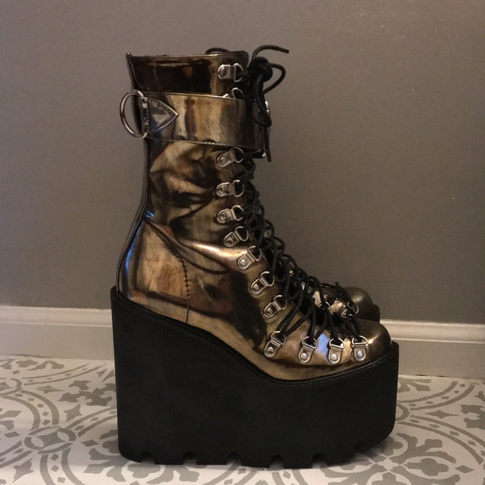 Dolls Kill Platform Patten Leather Boots